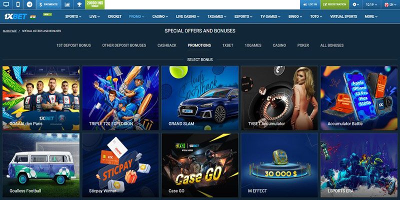 new bookmaker 1xbet promo page