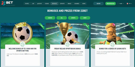 #2 Biggest betting site with UPI– 22Bet