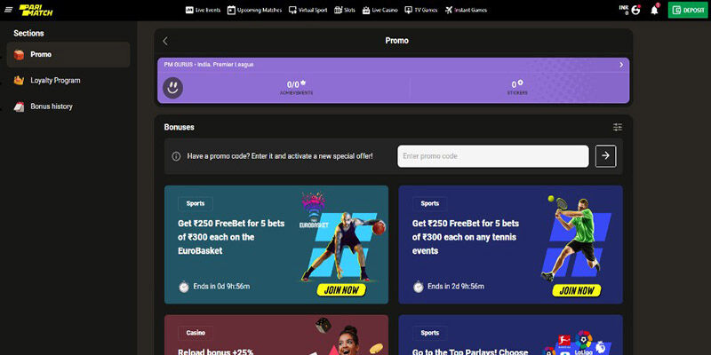 #3 Biggest betting site with UPI – PariMatch