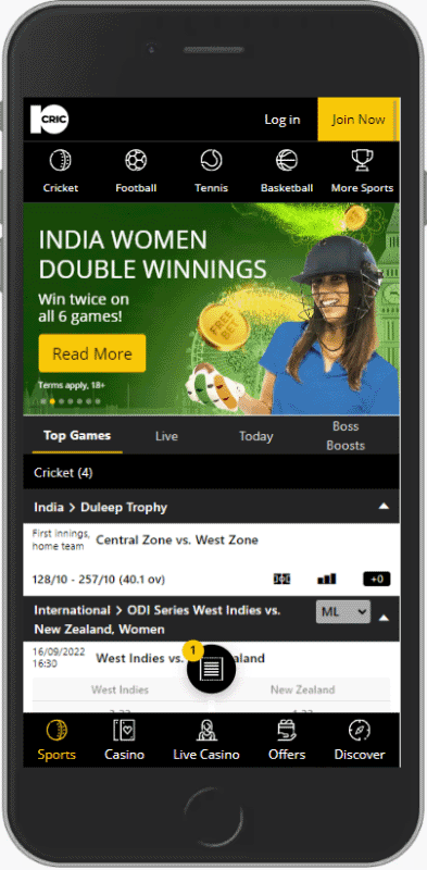 10Cric mobile app for Cricket