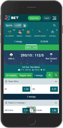 Mobile app from 22Bet sport